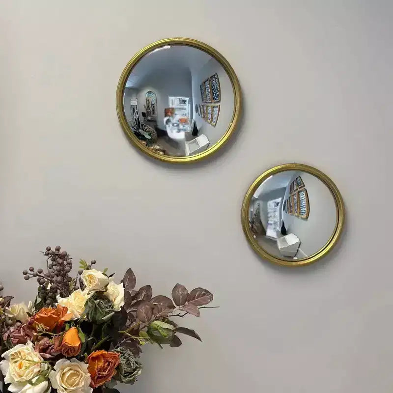 Slickblue Gold Convex Mirror 10-12 Metal Frame Decorative Wall Accent for Living Room or Entryway, Small or Medium