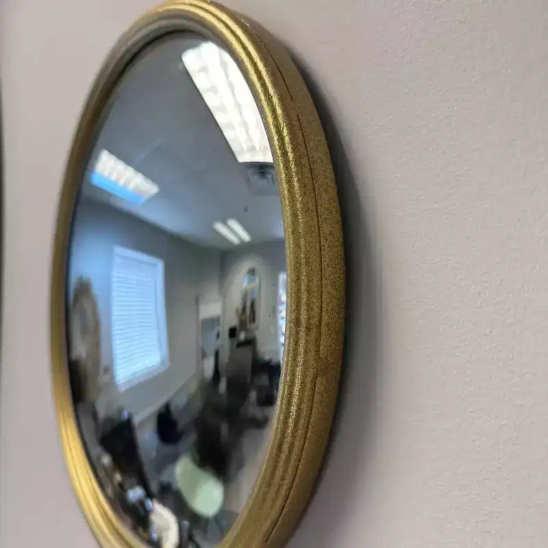 Slickblue Gold Convex Mirror 10-12 Metal Frame Decorative Wall Accent for Living Room or Entryway, Small or Medium