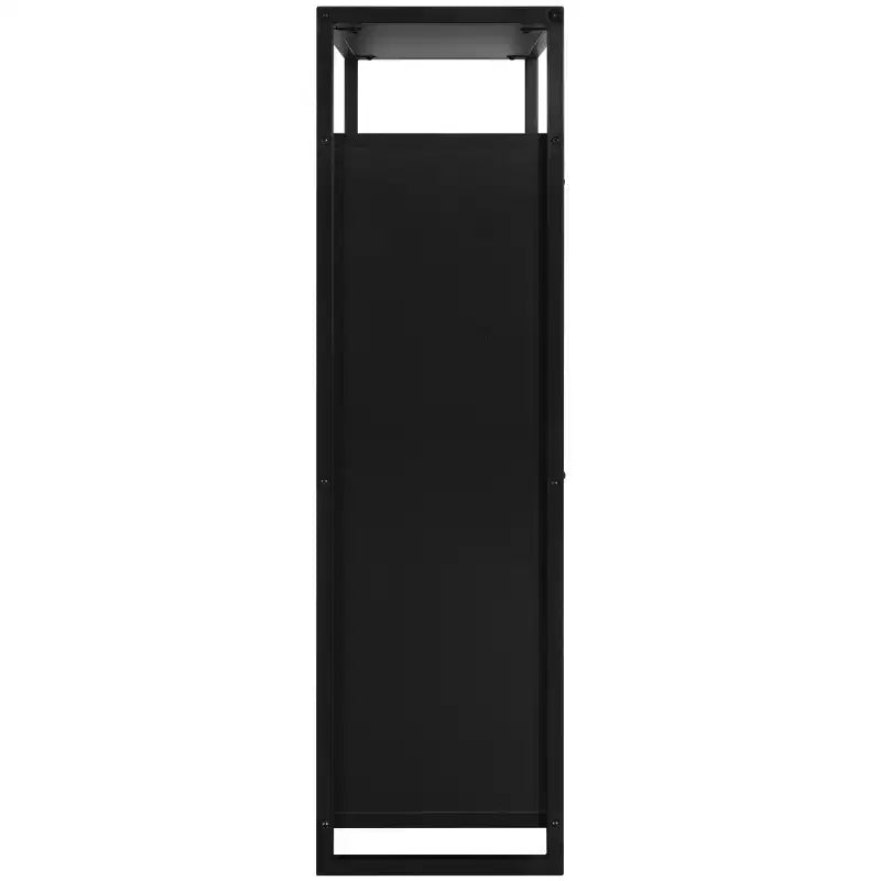 eHemco 2-Door Shoe Cabinet with Shelf, Modern Storage Organizer, Black Metal Frame, 2 Flip Drawers