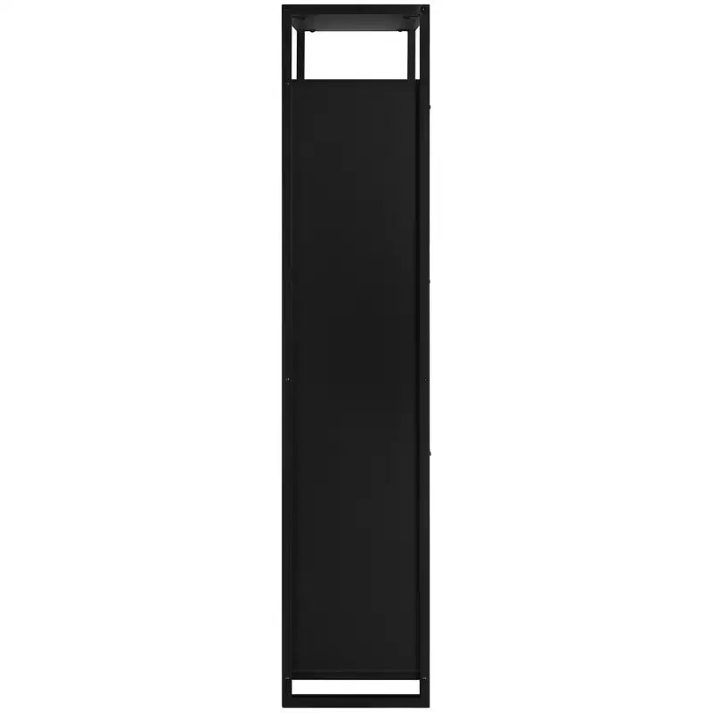 eHemco 3-Door Shoe Cabinet with Shelf, Modern Storage Organizer, Black Metal Frame, 3 Flip Drawers