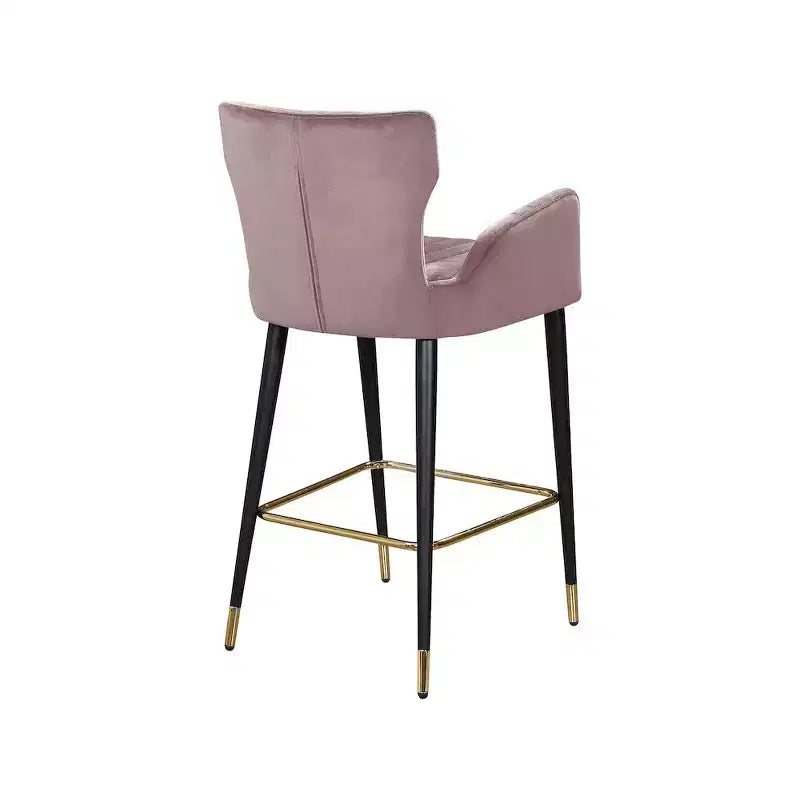 Meridian Furniture,Luxe Pink Velvet Stool, Set of 2
