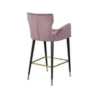 Meridian Furniture,Luxe Pink Velvet Stool, Set of 2