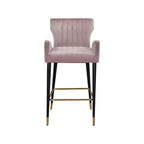 Meridian Furniture,Luxe Pink Velvet Stool, Set of 2