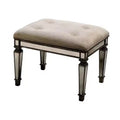 HomeRoots 25 Chocolate And Ivory Upholstered 100% Cotton Bedroom Bench