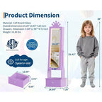 46 Mobile Portagioie per Bambini con Specchio a Figura Intera, Cassetti Portaoggetti e Armadietto Portagioie per Compleanni di Bambini