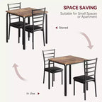 Set di 3 pezzi con tavolo e sedie per cucina/sala da pranzo, set moderno per due, 2 sedie con schienale in metallo, per angolo pranzo, cucina, sala da pranzo