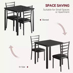 Set di 3 pezzi con tavolo e sedie per cucina/sala da pranzo, set moderno per due, 2 sedie con schienale in metallo, per angolo pranzo, cucina, sala da pranzo