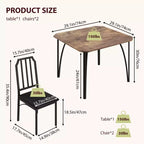 Dining Table, Industrial Modern Wood Farmhouse Square Kitchen Table with Upholstered Chairs, Dining Room Furniture