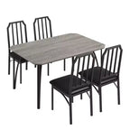 Dining Table, Industrial Modern Wood Farmhouse Square Kitchen Table with Upholstered Chairs, Dining Room Furniture