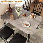 Dining Table, Industrial Modern Wood Farmhouse Square Kitchen Table with Upholstered Chairs, Dining Room Furniture