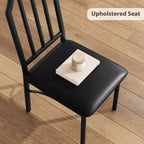 Dining Table, Industrial Modern Wood Farmhouse Square Kitchen Table with Upholstered Chairs, Dining Room Furniture