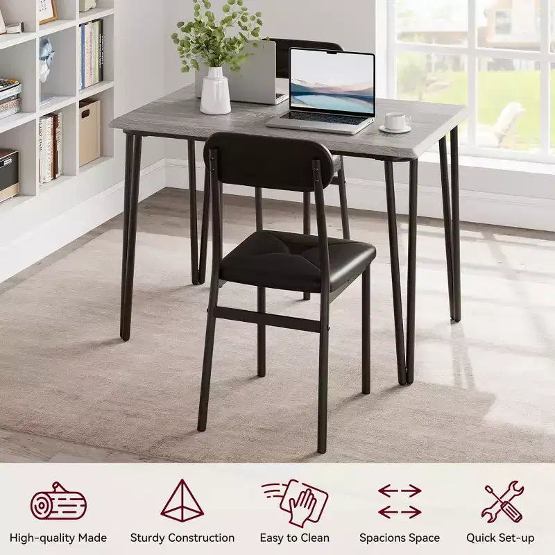 Dining Table Set for 4, Rectangular Kitchen Table and Dinette Accent Set, Modern Wooden Dining Room Furniture Set, for Kitchen Room, Home