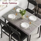 Dining Table Set for 4, Rectangular Kitchen Table and Dinette Accent Set, Modern Wooden Dining Room Furniture Set, for Kitchen Room, Home