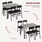 Dining Table Set for 4, Rectangular Kitchen Table and Dinette Accent Set, Modern Wooden Dining Room Furniture Set, for Kitchen Room, Home