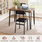 Dining Table Set for 4, Rectangular Kitchen Table and Dinette Accent Set, Modern Wooden Dining Room Furniture Set, for Kitchen Room, Home