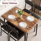 Dining Table Set for 4, Rectangular Kitchen Table and Dinette Accent Set, Modern Wooden Dining Room Furniture Set, for Kitchen Room, Home