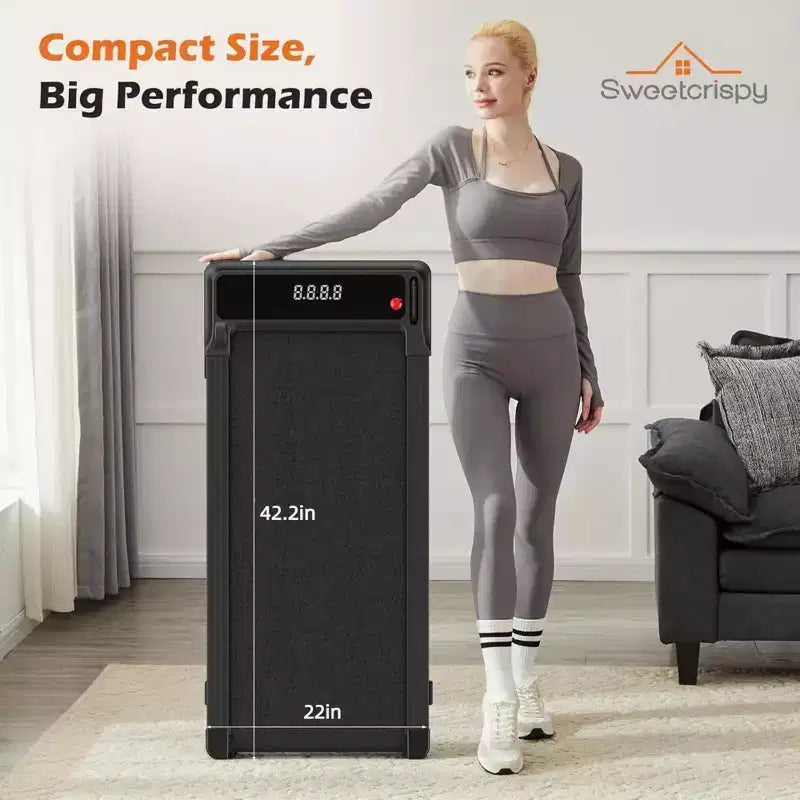 NAYSAYE Walking Treadmill Compact Under Desk Walking Pad Quiet Portable Fitness Machine for Home and Office Exercise, Black, 42.2*22.05*38
