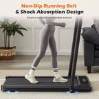 NAYSAYE Walking Treadmill Compact Under Desk Walking Pad Quiet Portable Fitness Machine for Home and Office Exercise, Black, 42.2*22.05*38