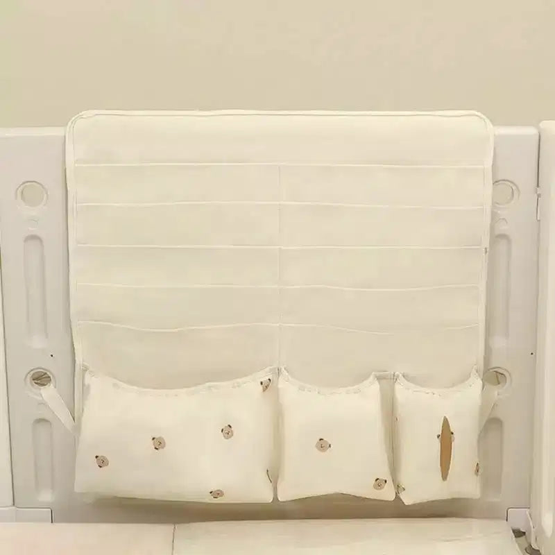 Organizer da Appendere Alilang con Tasche Multiple e Dettagli a Fantasia Carini 28x25cm - Beige Chiaro