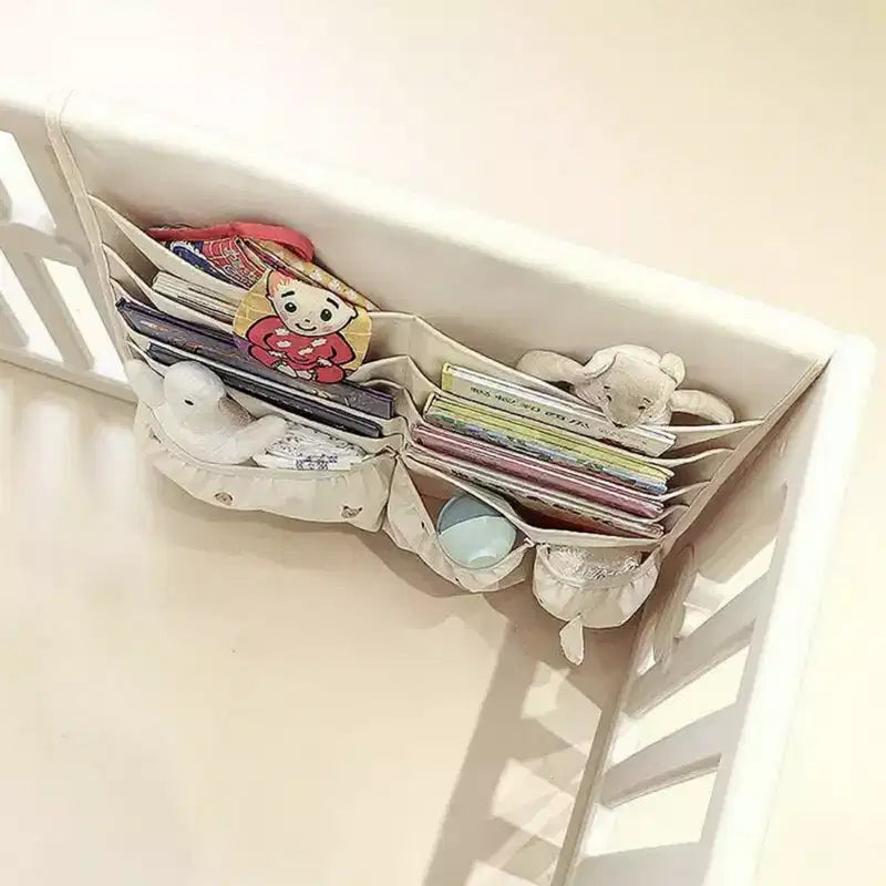 Organizer da Appendere Alilang con Tasche Multiple e Dettagli a Fantasia Carini 28x25cm - Beige Chiaro