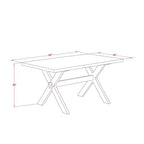 HomeStock Tavolo da Pranzo Rettangolare da 6 Pezzi in Legno Massello Finitura Rovere Naturale con 1 Panca e 4 Sedie Imbottite