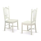HomeStock 5-Pc Linen White Finish Solid Wood Top - Dining Room Set with Dropleaf - Seats 4