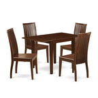 5-Piece Mahogany Finish Solid Wood Top - Dining Room Set - Seats 4