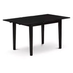 HomeStock 3-Piece Black Finish Rectangular Solid Wood Top With Butterfly Leaf Dining Table Set