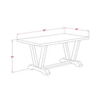 HomeStock Tavolo da Pranzo Rettangolare 7 Pezzi con Piano in Legno Massello Finitura Rovere Naturale e 6 Sedie