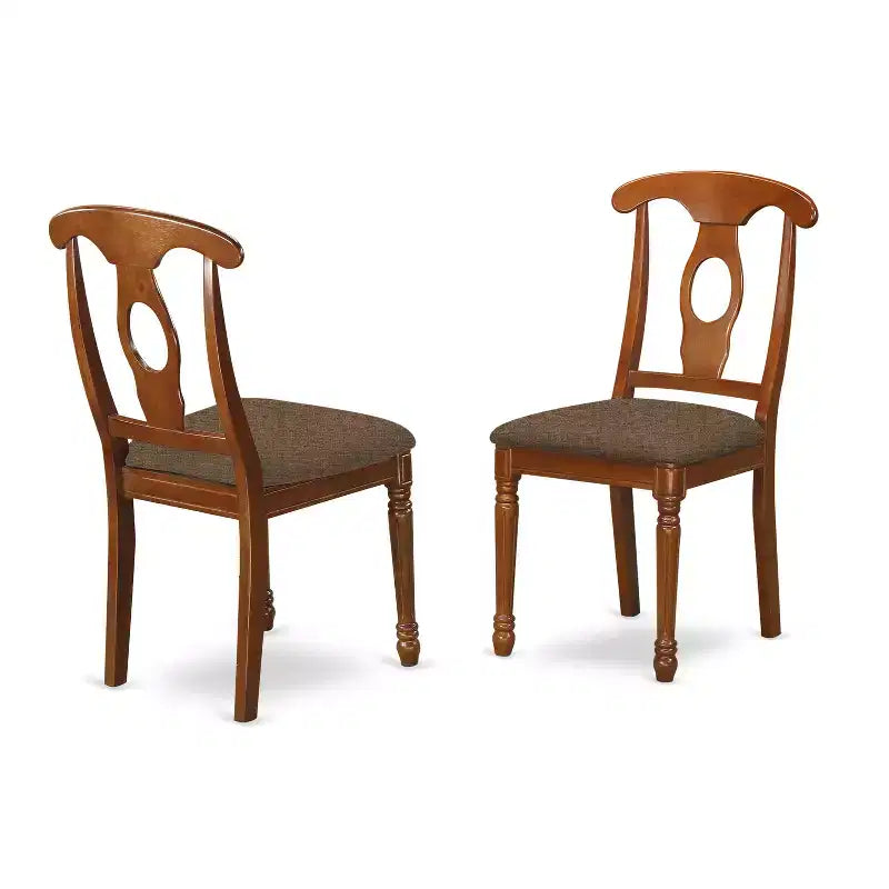 HomeStock 3-Piece Saddle Brown Finish Solid Wood Top Dining Table Set