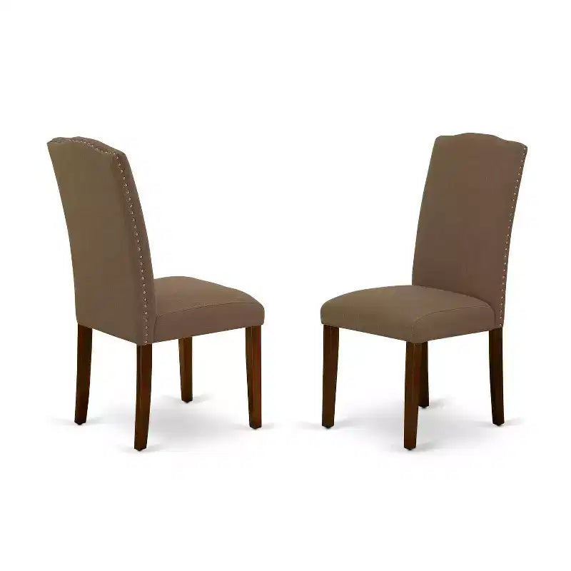 Set da tavolo rotondo da cucina da 42 pollici con sedie Parsons - Set da pranzo dal fascino classico - Finitura caffè scuro
