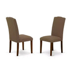 Set da tavolo rotondo da cucina da 42 pollici con sedie Parsons - Set da pranzo dal fascino classico - Finitura caffè scuro