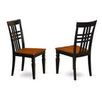 Set da pranzo 5 pezzi in legno massello con finitura nera e color ciliegio - 4 posti