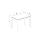 Set da Pranzo HomeStock 3 Pezzi in Legno Massello Finitura Nera con Tavolo ad Altezza Bancone