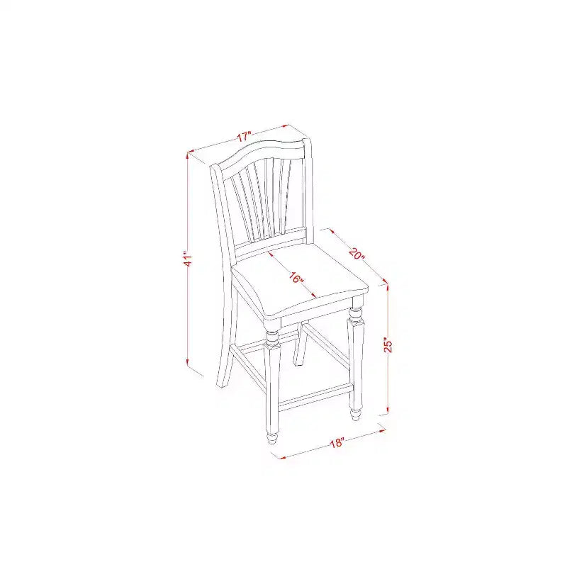 Set da Pranzo HomeStock 3 Pezzi in Legno Massello Finitura Nera con Tavolo ad Altezza Bancone