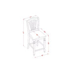 Set da Pranzo HomeStock 3 Pezzi in Legno Massello Finitura Nera con Tavolo ad Altezza Bancone