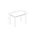 Set da pranzo rettangolare a 5 pezzi - Piano in legno massello con finitura noce antico - 4 posti
