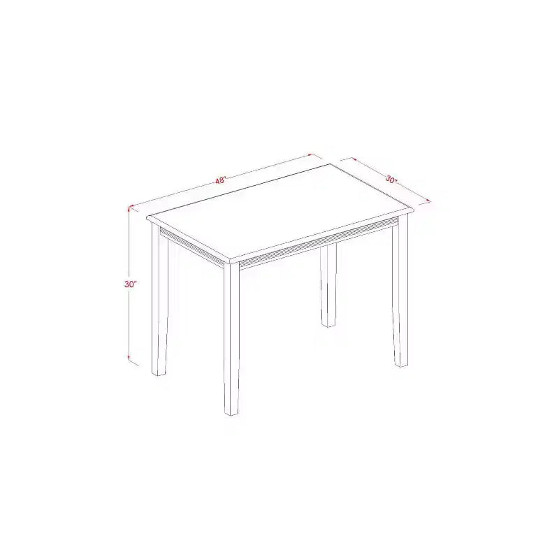 Set da pranzo rettangolare a 5 pezzi - Piano in legno massello con finitura noce antico - 4 posti