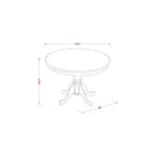 Victorian Dinette Set for 4 - 42 Inch Round Table & 4 Chairs - Mahogany Finish Dining Room Furniture