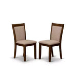 Set Sala da Pranzo 3 Pezzi in Noce Massello Antico - Top in Legno Massello - Sedie Imbottite - Posti a sedere: 4