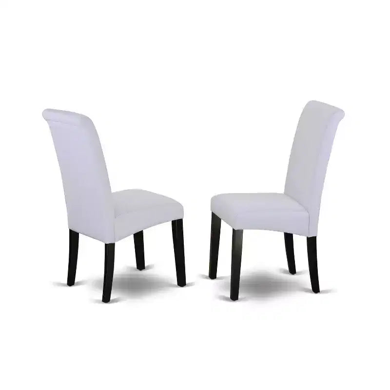 Set da tavolo da cucina Coastal 5 pezzi - Sedie Parsons in tessuto grigio lino - Mobili moderni per sala da pranzo