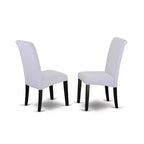 Set da tavolo da cucina Coastal 5 pezzi - Sedie Parsons in tessuto grigio lino - Mobili moderni per sala da pranzo