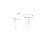Set da pranzo rettangolare a 5 pezzi in legno massello con finitura mogano (4 posti)