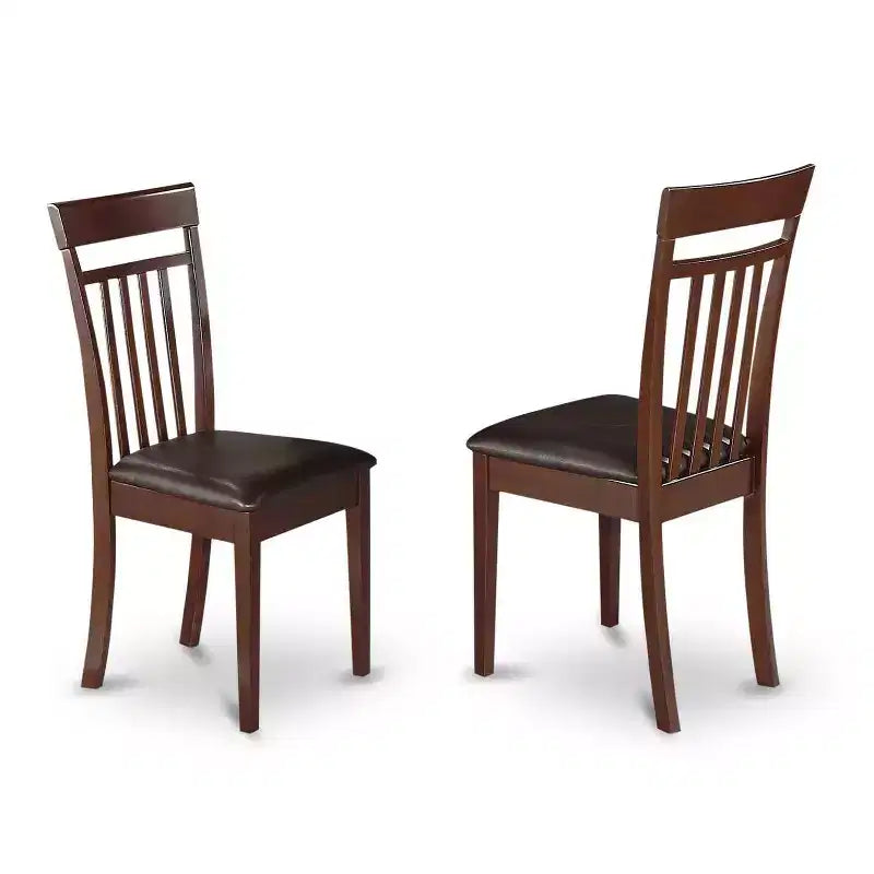 Set da pranzo HomeStock 3 pezzi con piano in legno massello finitura mogano e tavolo con ribalte laterali