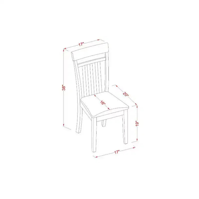 Set da pranzo HomeStock 3 pezzi con piano in legno massello finitura mogano e tavolo con ribalte laterali