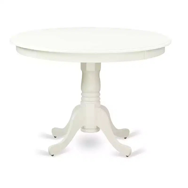 Set da pranzo 3 pezzi con piano in legno massello finitura lino bianco - 4 posti