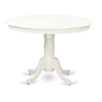 Set da pranzo 3 pezzi con piano in legno massello finitura lino bianco - 4 posti