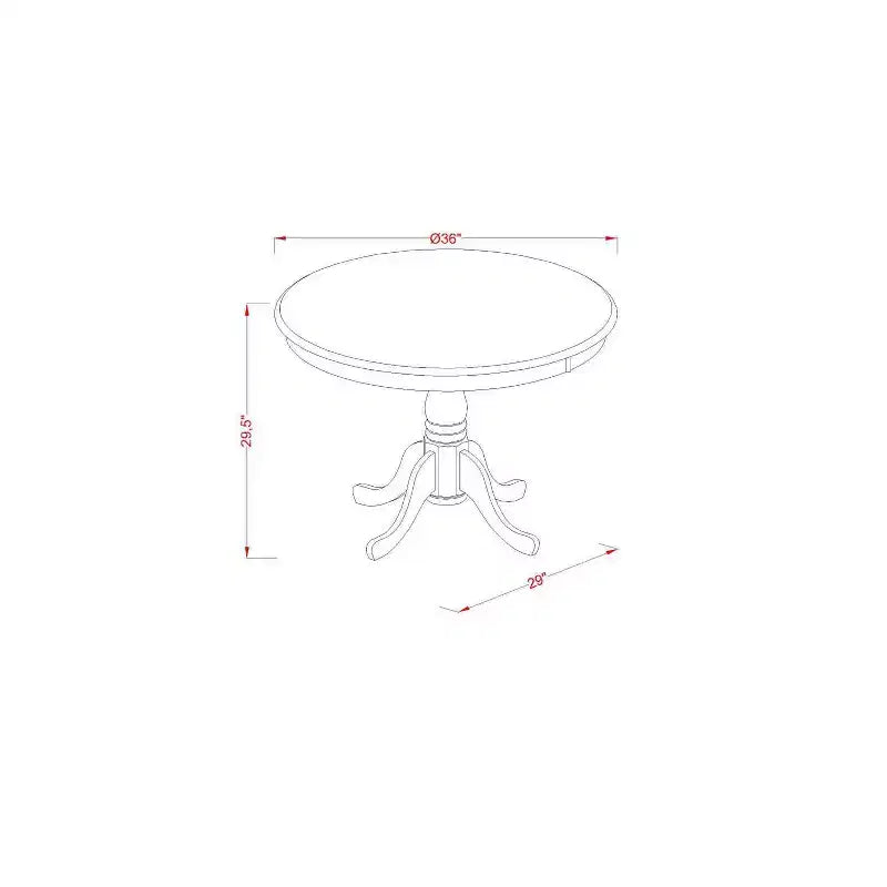HomeStock 3-Piece Black and Cherry Finish Solid Wood Top - Dining Room Set - Seats-4