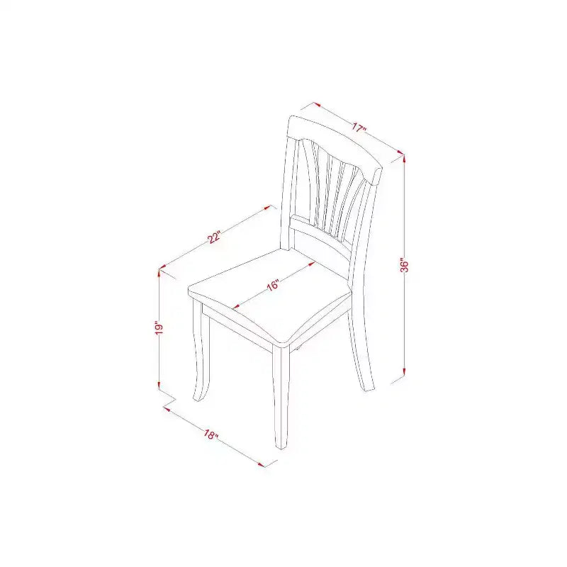 HomeStock 3-Piece Black and Cherry Finish Solid Wood Top - Dining Room Set - Seats-4