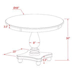 HomeStock 7-Piece Round Distressed Jacobean Finish Solid Wood Top Dining Table with 6 Parson Chairs